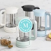 image:imageMartha Stewart Electric Kettle with Removable Stainless Steel Tea Infuser Glass Carafe17L 7 Cups Hot Water Boiler 4 Presets Keep Warm amp Auto ShutOff Cordless 360 Swivel Base Linen CreamIndigo Blue